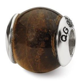 Sterling Silver Tiger's Eye Stone Bead Charm hide-image