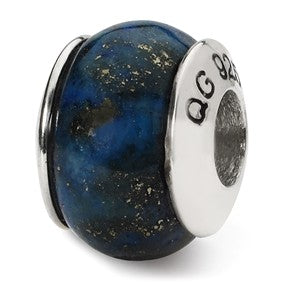 Sterling Silver Lapis Stone Bead Charm hide-image