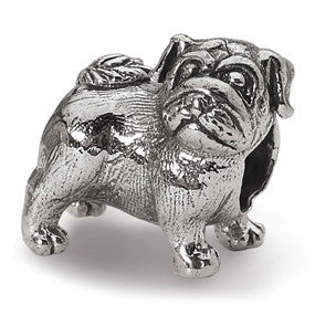 Sterling Silver Pug Bead Charm hide-image