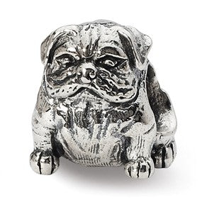 Sterling Silver Bulldog Bead Charm hide-image