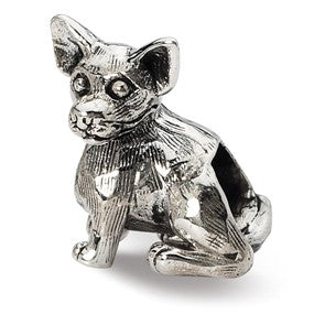 Sterling Silver Chihuahua Bead Charm hide-image