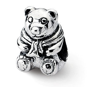 Sterling Silver Teddy Bear Bead Charm hide-image