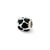 Black Enameled Hearts Charm Bead in Sterling Silver