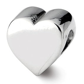 Sterling Silver Heart Shape Bead Charm hide-image