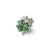 Light Green Swarovski Elements Clover Charm Bead in Sterling Silver