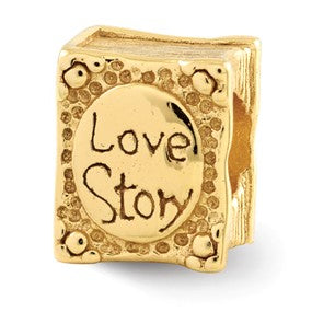 Gold Plated Love Story Book Bead Charm hide-image
