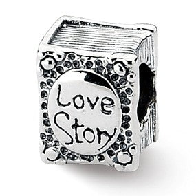 Sterling Silver Love Story Book Bead Charm hide-image