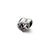 CZ and Cross Heart Charm Bead in Sterling Silver