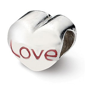 Sterling Silver Love Heart Bead Charm hide-image