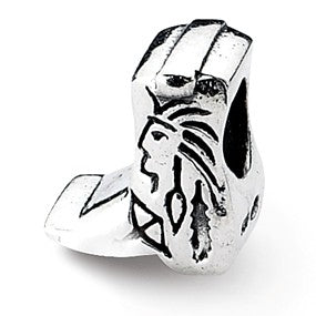 Sterling Silver Lucky Cowboy Boot Bead Charm hide-image
