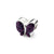 Purple Swarovski Elements Butterfly Charm Bead in Sterling Silver