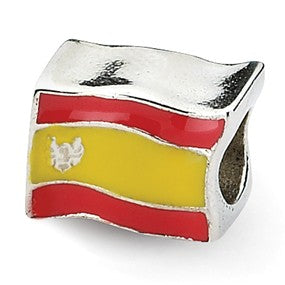 Sterling Silver Spanish Flag Bead Charm hide-image