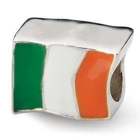 Sterling Silver Ireland Flag Bead Charm hide-image