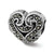 Marcasite Heart Charm Bead in Sterling Silver