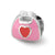 Pink/Red Enameled Purse Charm Bead in Sterling Silver