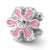 Sterling Silver Pink Flower w/Swarovski Elements Bead Charm hide-image