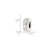 White Double Row Swarovski Crystal Charm Bead in Sterling Silver
