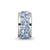 Light Blue Double Row Swarovski Crystal Charm Bead in Sterling Silver