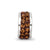 Brown Double Row Swarovski Crystal Charm Bead in Sterling Silver