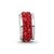 Scarlet Double Row Swarovski Crystal Charm Bead in Sterling Silver