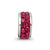 Maroon Double Row Swarovski Crystal Charm Bead in Sterling Silver