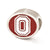 Enameled Ohio State University Collegiate Charm Bead in Sterling Silver