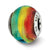 Red/Green/Yellow Italian Murano Charm Bead in Sterling Silver