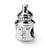 Baby Bottle Charm Bead in Sterling Silver