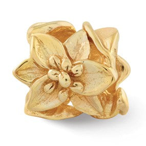 Gold Plated Plumeria Floral Bead Charm hide-image