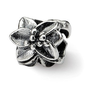 Sterling Silver Plumeria Floral Bead Charm hide-image
