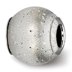 Sterling Silver Grey Laser Cut Bead Charm hide-image