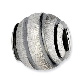 Sterling Silver Grey Laser Cut Bead Charm hide-image