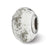 White w/Platinum Foil Ceramic Charm Bead in Sterling Silver
