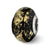 Black w/Gold Foil Ceramic Charm Bead in Sterling Silver