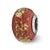 Red w/Gold Foil Ceramic Charm Bead in Sterling Silver