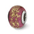 Dark Pink w/Gold Foil Ceramic Charm Bead in Sterling Silver