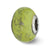Green w/Platinum Foil Ceramic Charm Bead in Sterling Silver