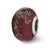 Dark Red w/Platinum Foil Ceramic Charm Bead in Sterling Silver