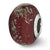 Sterling Silver Dark Red w/Platinum Foil Ceramic Bead Charm hide-image