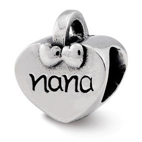 Sterling Silver Nana Heart Bead Charm hide-image