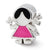 Sterling Silver Pink Dress Girl Bead Charm hide-image