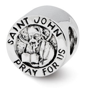 Sterling Silver Saint John Pray For Us Bead Charm hide-image