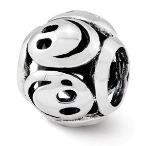 Sterling Silver Smiley Faces Bead Charm hide-image