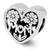 Mom Heart Charm Bead in Sterling Silver