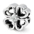 Four Leaf Clover w/ CZ Charm Bead in Sterling Silver