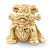 Dog with Bone Charm Bead in Gold Plated