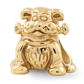 Gold Plated Dog with Bone Bead Charm hide-image