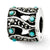 Marcasite & Turquoise Charm Bead in Sterling Silver