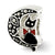 Sterling Silver Marcasite & Enameled Cat & Moon Bead Charm hide-image