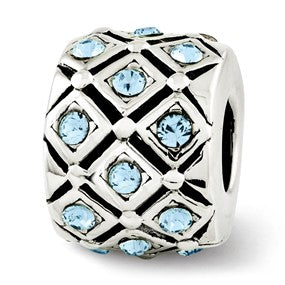 Sterling Silver March Swarovski Elements Bead Charm hide-image